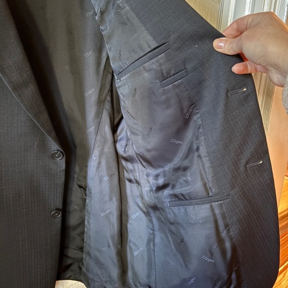 Men's Z Zegna Navy Windowpane Blazer 38R - Picture 6 of 11